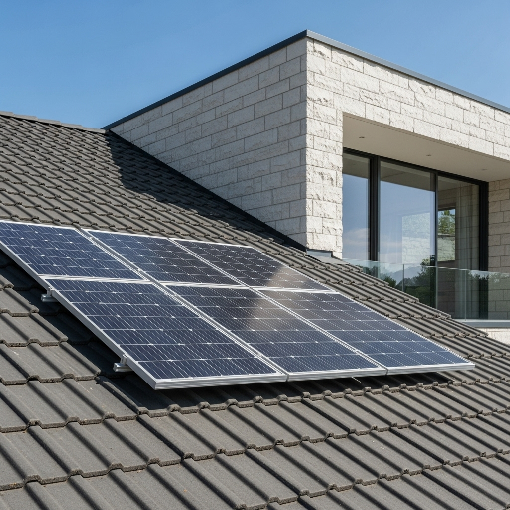 Maison équipée de panneaux solaires monocristallins